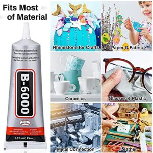 B6000 Jewelry Glue Clear Rhinestone, Inlay Glue, Pendant Adhesive, 25g Craft Adhesive Glue with Precision Tip Multifunctional Fabric Glue (25ML)