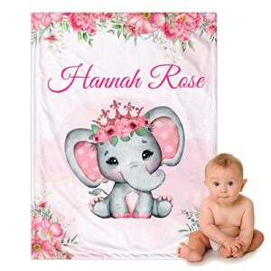 personalized baby blanket for girls custom baby shower blanket with name customized name receiving swaddle blanket for infant toddler super soft fleece blanket kid birthday gift,color2