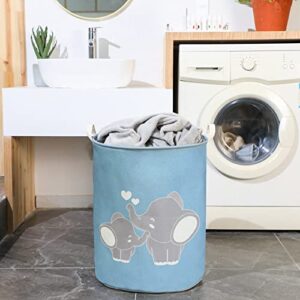 Newwiee 4 Pcs 19.7 Inch Large Round Storage Bin Waterproof Canvas Storage Basket with Handle Big Size Organizer Hamper for Dirty Laundry Baby Toys Nursery Kids Clothes Gift Basket