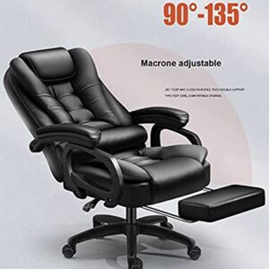 LETREM Executive Office Desk Chair with Armrest,Wheels and Footrest,PU Leather Home Office Desk Chairs,High Back Adjustable Ergonomic Managerial Rolling Swivel Task Chair with Massage A/Black/One sid
