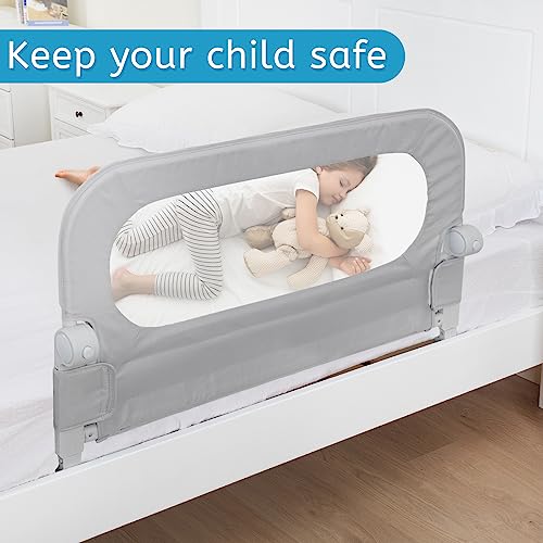 Y- Stop Toddler Bed Rails for Crib, Bed Rail for Toddlers with Reinforced Anchor Fit for Slats& Boxspring, Baby Bed Rail Guard Folding up, Sturdy Crib Rail Guard