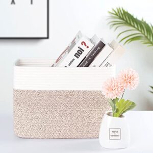 MINTWOOD Design Storage Basket for Shelves, Playroom and Classroom Storage Basket, Book Basket, Decorative Storage Cube Bin, Woven Closet Organizer, Baby Nursery Basket, Light Brown