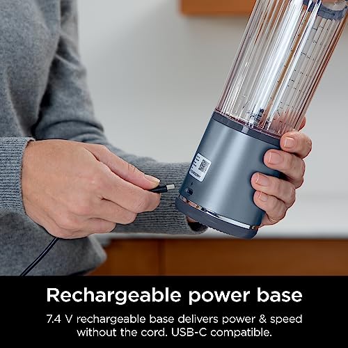 Ninja BC151NV Blast Portable Blender, Cordless, 18oz. Vessel, Personal Blender for Shakes & Smoothies, BPA Free, Leakproof Lid & Sip Spout, USB-C Rechargeable, Dishwasher Safe Parts, Denim Blue