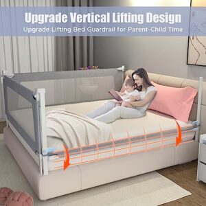 Zxyculture Premium Bed Rail for Toddlers, Height Adjustable Toddler Bed Rails, Protective Baby Bed Rail Guard for Secure Sleep, Extra Tall Bed Rails for Queen King Full Twin Bed (1 Side, 78.4inch)
