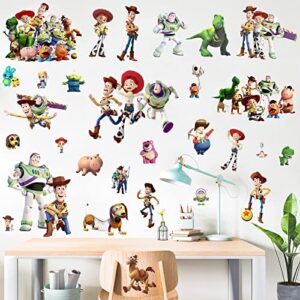 Toy 4 Anime Wall Decals Removable Large Waterproof Toy Cartoon Story Wall Sticker Peel and Stick Mural for Girls Kids Children Bedroom Living Room Baby Nursery Decoration