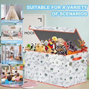 VERONLY Extra Large Toy Box Chest for Kids,Collapsible  Dinosaur Toy Organizers and Storage,Sturdy Magnetic Toy Storage Bins Containers for Boys,Girls,Nursery,Playroom(106L MDF Dinosaur)