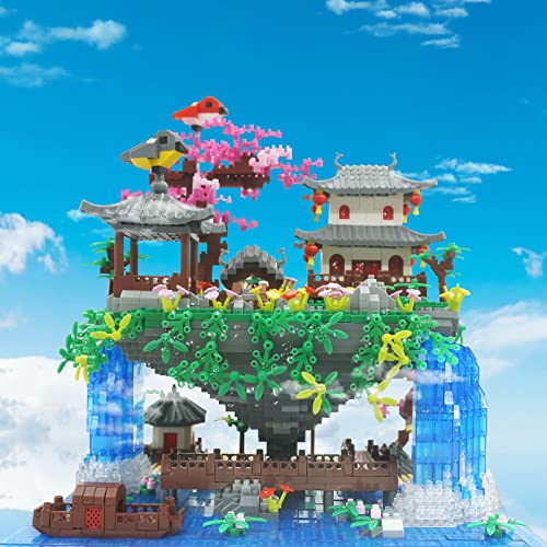 Beego Cherry Blossom Flowers Bonsai Tree Mini Building Kit Set Compatible with Lego, Chinese Architecture Building Blocks with Light, Japanese Sakura Tree House Gift for Adults and Kids(3320PCS)