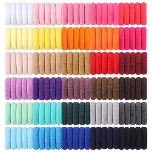 jollybows 300pcs baby hair ties girls elastic hair accessories small nylon hair bands for toddler infant ponytail holders 1" 30 colors mini kids hairband