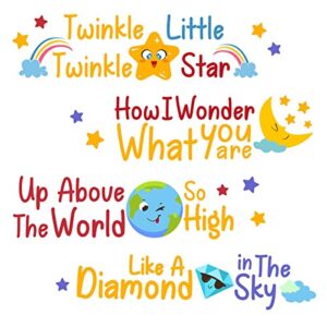 dekosh nursery wall decor with twinkle twinkle little star rhmye | beautiful design wall decals for baby nursery, girls/boys bedroom