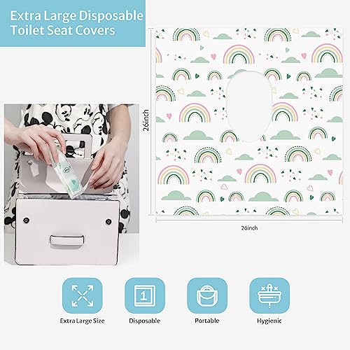 Toilet Seat Covers Disposable, 20 Pcs Extra Large Waterproof Toilet Cover for Toddlers & Adults, Portable Individually Wrapped Travel Essential for Kids Potty Training, Public Restroom, Airplane, Trip