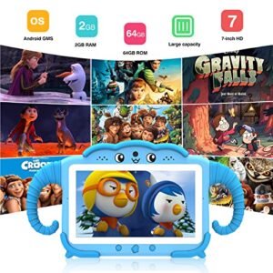 Tablet for Kids 7 Kids Tablet for Toddlers Tablet, 64GB Children Tablet, Kids Edition Tablet for Toddler Learning Tablet for Boys Girls with WIFI, Dual Camera, Touch Screen, Parental Control, Netflix