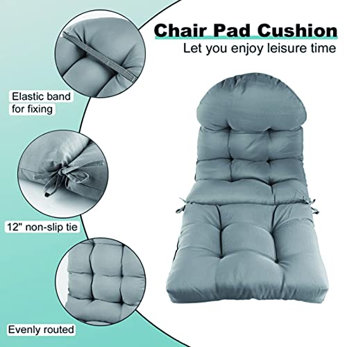 RISELY Highback Outdoor Chair Cushion, High Back Rocking Chair Cushion 44x19x4 inch, Outdoor Seat Back Chair Cushion Sunscreen and Fade-Resistant