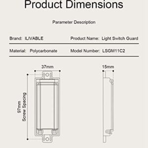 Light Switch Guard, ILIVABLE Child Proof Switch Plate Cover Prevents Kids or Accidental Turned On/Off Switch While Allowing Access (White, 2 Pack)
