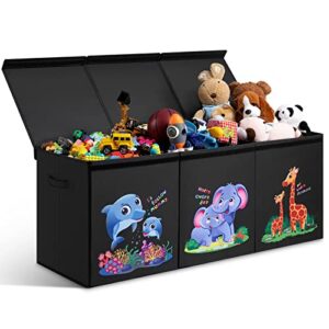 epaphras toy storage chest for kids, large foldable toy box with lip and handles for boys and girls, collapsible toy bin organizers and storage for children playroom, nursery, bedroom,home