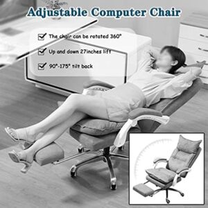 LETREM Office Chair Mesh Chair Ergonomic, Computer Chair Adjustable Seat Height with Back Support and Arms, Desk Chair Comfy, Study Chair for Home, Office and Executive A/White/One Side