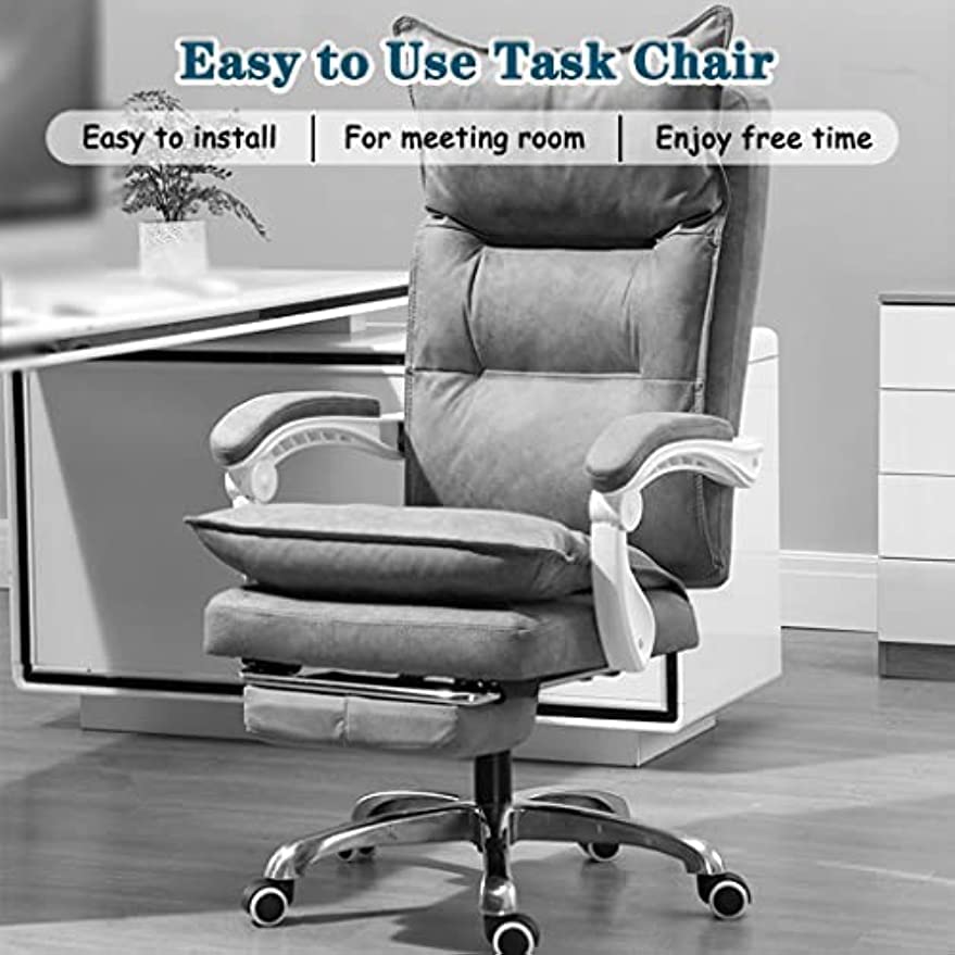 LETREM Office Chair Mesh Chair Ergonomic, Computer Chair Adjustable Seat Height with Back Support and Arms, Desk Chair Comfy, Study Chair for Home, Office and Executive A/White/One Side