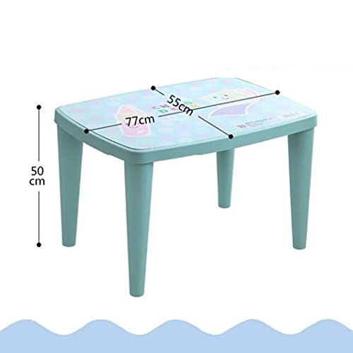 Walnut Kindergarten Table Plastic Household Children's Table and Chair Set Baby Toys Learning Small Chair Rectangular Writing Table (Color : D)