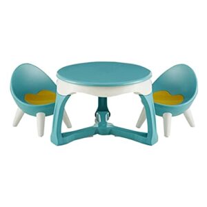 walnut children's table and chair set kindergarten study table chair baby game writing desk plastic household (color : e)