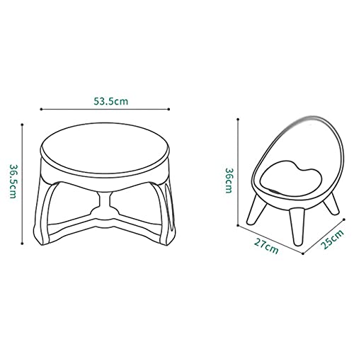 Walnut Children's Table and Chair Set Kindergarten Study Table Chair Baby Game Writing Desk Plastic Household (Color : E)