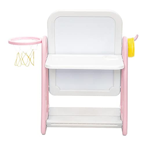Walnut New 52cm * 67cm * 68cm Plastic Children's Table and Chair Drawing Board Set with Shooting Ring 1 Table and 1 Chair (Color : D)