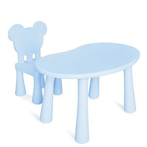 walnut children's table and chair kindergarten table and chair baby learning table plastic table chair chair game table toy table (color : e)