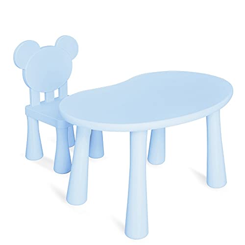 Walnut Children's Table and Chair Kindergarten Table and Chair Baby Learning Table Plastic Table Chair Chair Game Table Toy Table (Color : E)