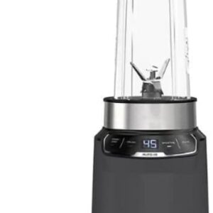 Ninja BN401-A Nutri Pro Compact Personal Blender, Auto-iQ Technology, 1100-Peak-Watts, for Frozen Drinks, Smoothies, Sauces & More, with (2) 32-oz. To-Go Cups & Spout Lids, Gray (2) 32-oz. To-Go Cups, Dark Gray)