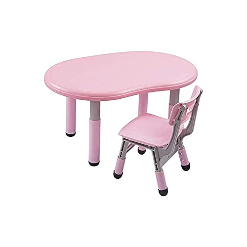 Walnut Children's Table Chair Set Kindergarten Toy Table Home Study Table Can Be Adjusted Up Down Environmental Protection Materials (Color : E)