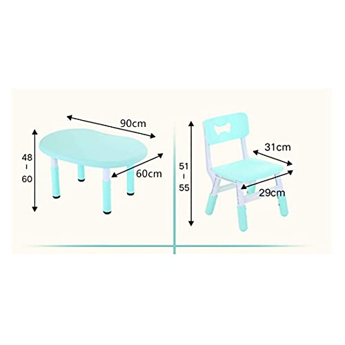 Walnut Children's Table Chair Set Kindergarten Toy Table Home Study Table Can Be Adjusted Up Down Environmental Protection Materials (Color : E)