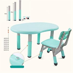 Walnut Children's Table Chair Set Kindergarten Toy Table Home Study Table Can Be Adjusted Up Down Environmental Protection Materials (Color : E)