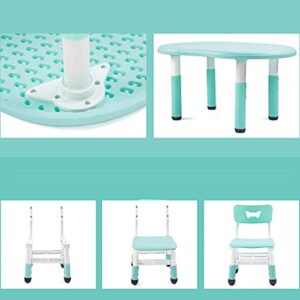 Walnut Children's Table Chair Set Kindergarten Toy Table Home Study Table Can Be Adjusted Up Down Environmental Protection Materials (Color : E)