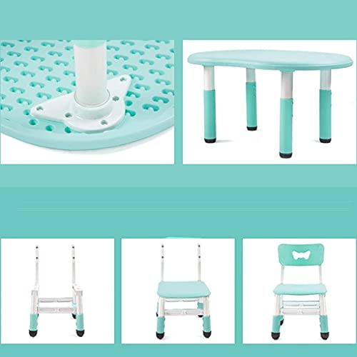 Walnut Children's Table Chair Set Kindergarten Toy Table Home Study Table Can Be Adjusted Up Down Environmental Protection Materials (Color : E)