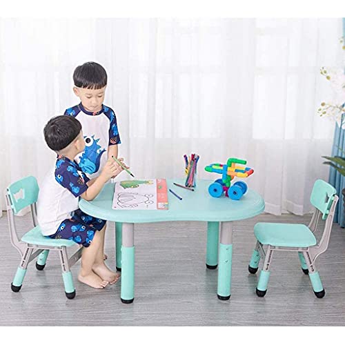 Walnut Children's Table Chair Set Kindergarten Toy Table Home Study Table Can Be Adjusted Up Down Environmental Protection Materials (Color : E)