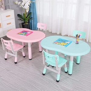 Walnut Children's Table Chair Set Kindergarten Toy Table Home Study Table Can Be Adjusted Up Down Environmental Protection Materials (Color : E)