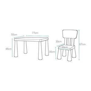 Walnut Childrens Kids Plastic Table and Chair Set Learning Studying Desk for Home Kindergarten Kids Table and Chair (Color : D)