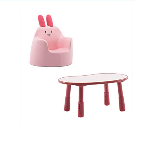 Walnut Children Desk Toddlers Study Table Plastic Cartoon Table and Ergonomic Sofa Kids Table and Chair Set for Boys and Girls