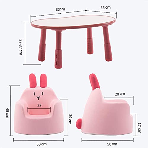 Walnut Children Desk Toddlers Study Table Plastic Cartoon Table and Ergonomic Sofa Kids Table and Chair Set for Boys and Girls