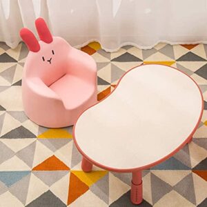 Walnut Children Desk Toddlers Study Table Plastic Cartoon Table and Ergonomic Sofa Kids Table and Chair Set for Boys and Girls