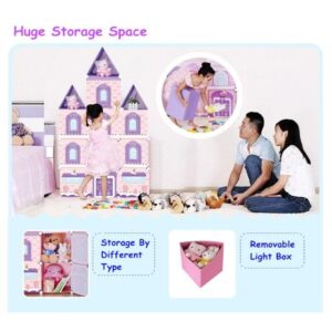 Lilly's Love Cube Castle Childrens Toy Storage, Dresser Cabinet for Stuffed Animals and Clothing, Pink Princess Design