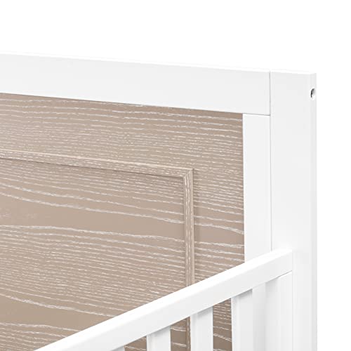 Carter's by DaVinci Radley 4-in-1 Convertible Crib in White & Coastwood, Greenguard Gold Certified