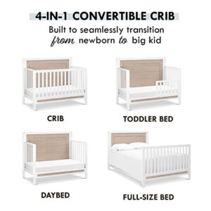 Carter's by DaVinci Radley 4-in-1 Convertible Crib in White & Coastwood, Greenguard Gold Certified