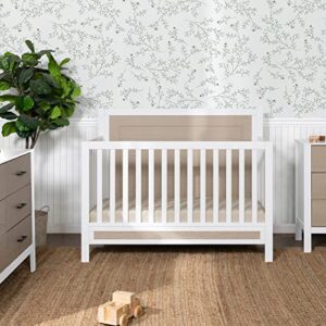 Carter's by DaVinci Radley 4-in-1 Convertible Crib in White & Coastwood, Greenguard Gold Certified