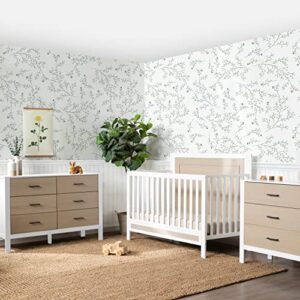 Carter's by DaVinci Radley 4-in-1 Convertible Crib in White & Coastwood, Greenguard Gold Certified