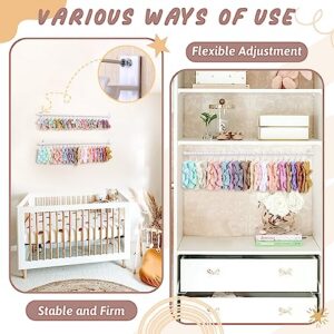 POVETIRE Headband Holder Organizer for Baby Girl,Adjustable Length Hanging Headband Organizer Nylon Bow Organizer Hair Accessories Storage Hanger for Closet Nursery Wall Decor