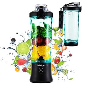 portable blender, personal blender for shakes and smoothies, 20 oz bpa free cup, waterproof blender with usb rechargeable can crushes ice (black)