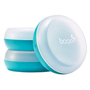 Boon NURSH Reusable Silicone Baby Bottles & NURSH Storage Buns (Pack of 3), Blue-White,3 Count (Pack of 1) & NURSH Reusable Silicone Replacement Pouch, 4 Ounce (Pack of 3)