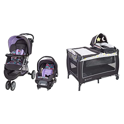 Baby Trend EZ Ride 35 Travel System, Sophia & Lil Snooze Deluxe 2 Nursery Center, Twinkle Twinkle Moon