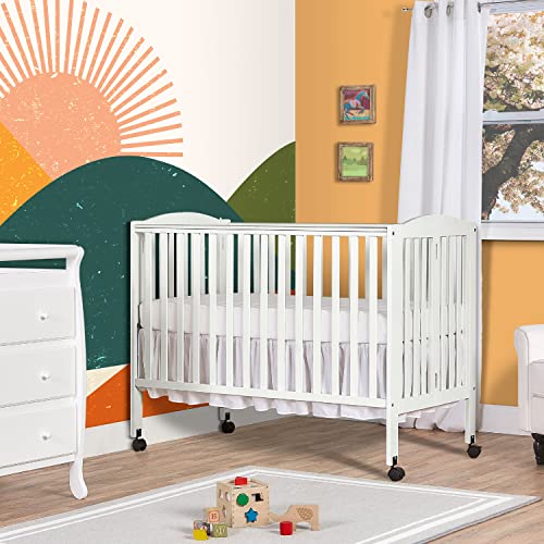 Dream On Me, Full Size 2-in-1 Folding Stationary Side Crib & Graco Premium Foam Crib & Toddler Mattress – GREENGUARD Gold Certified, CertiPUR-US Certified Foam, Machine Washable