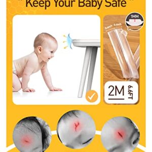 Baby Proofing, Edge Protector Strip Clear Corner Protectors Baby, Baby Proof Corners and Edges, 6.6ft(2M) Silicone Soft Corner Guards with 1MM Pre-Taped Strong Adhesive