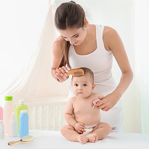 MYZI Baby Hair Brush Set – Soft Baby Brush Set for Newborns, Baby Comb and Brush Set Girl and Boy, Toddler Hair Brush and Toddler Comb - Baby Gift Set